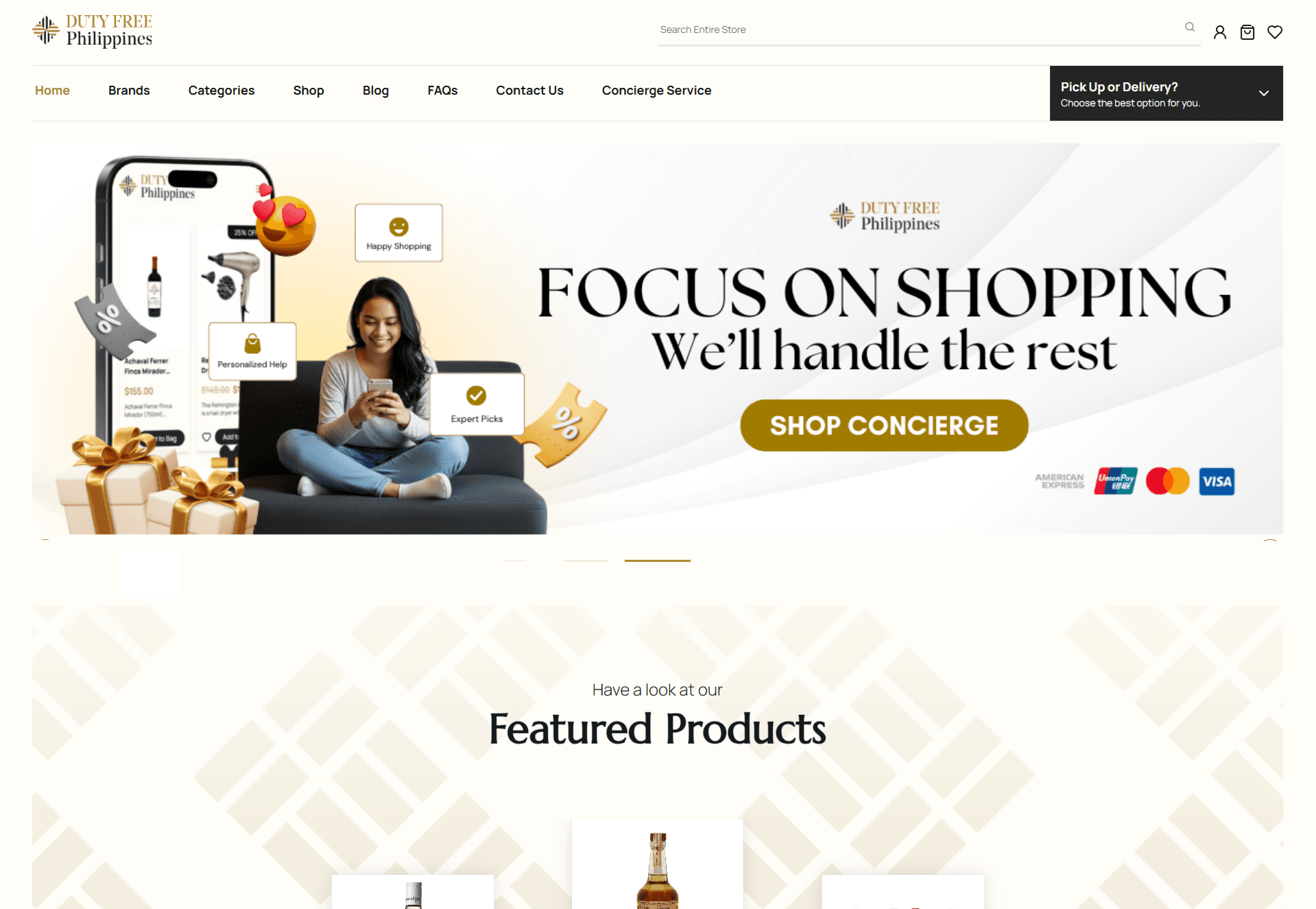 Duty Free Philippines desktop interface